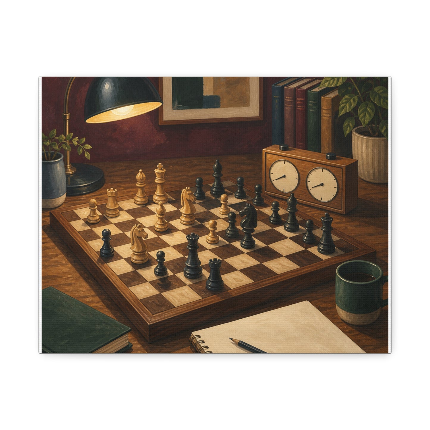 Cozy Chess Strategy Game Hobby Canvas Art