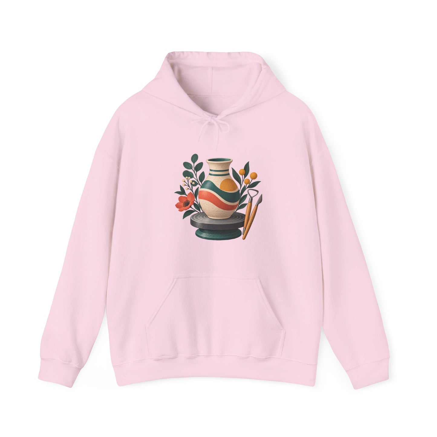 Midcentury Pottery Botanical Art Hoodie