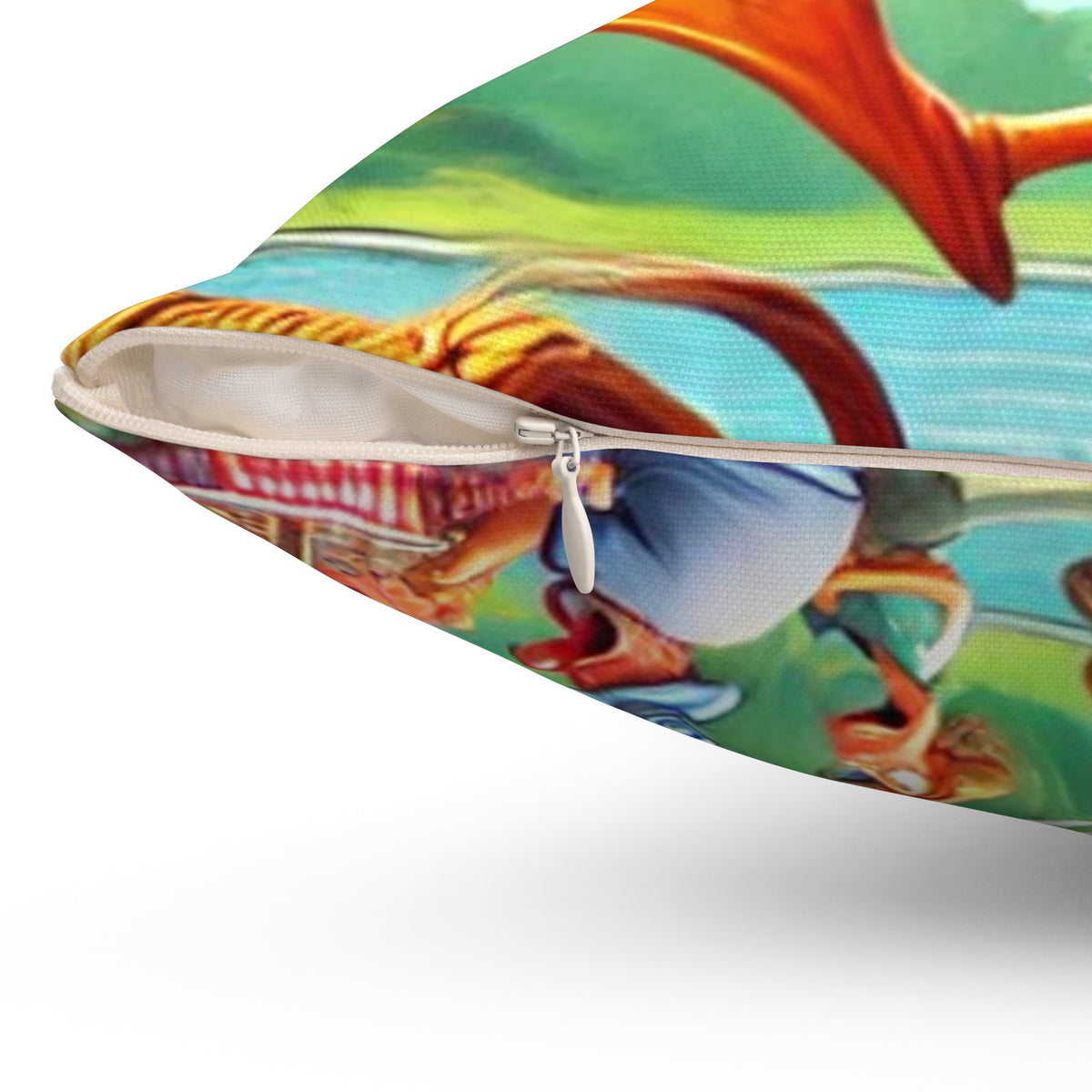 Chaotic Picnic Duck Funny Summer Decorative Pillow