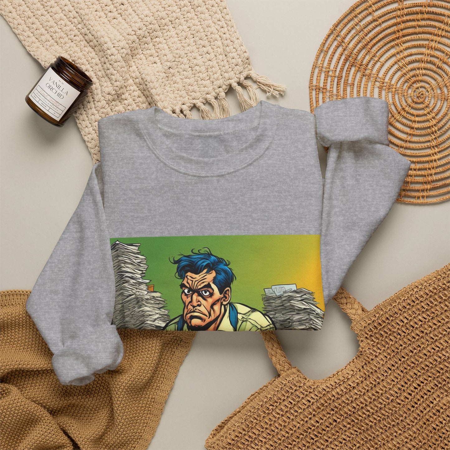 Paperwork Chaos Desk Worker Funny Office Art Sweatshirt