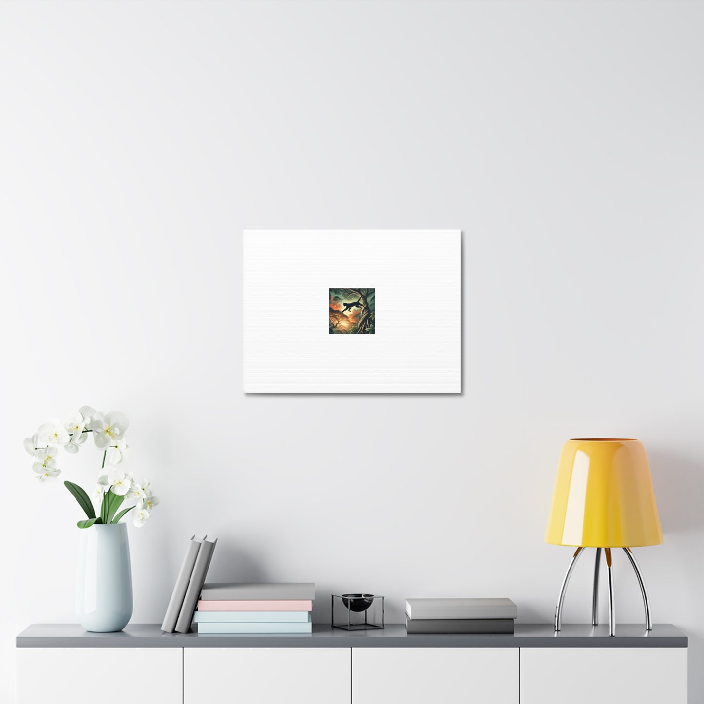 Enchanted Black Cat Forest Canvas Fantasy Cat Wall Art Gift