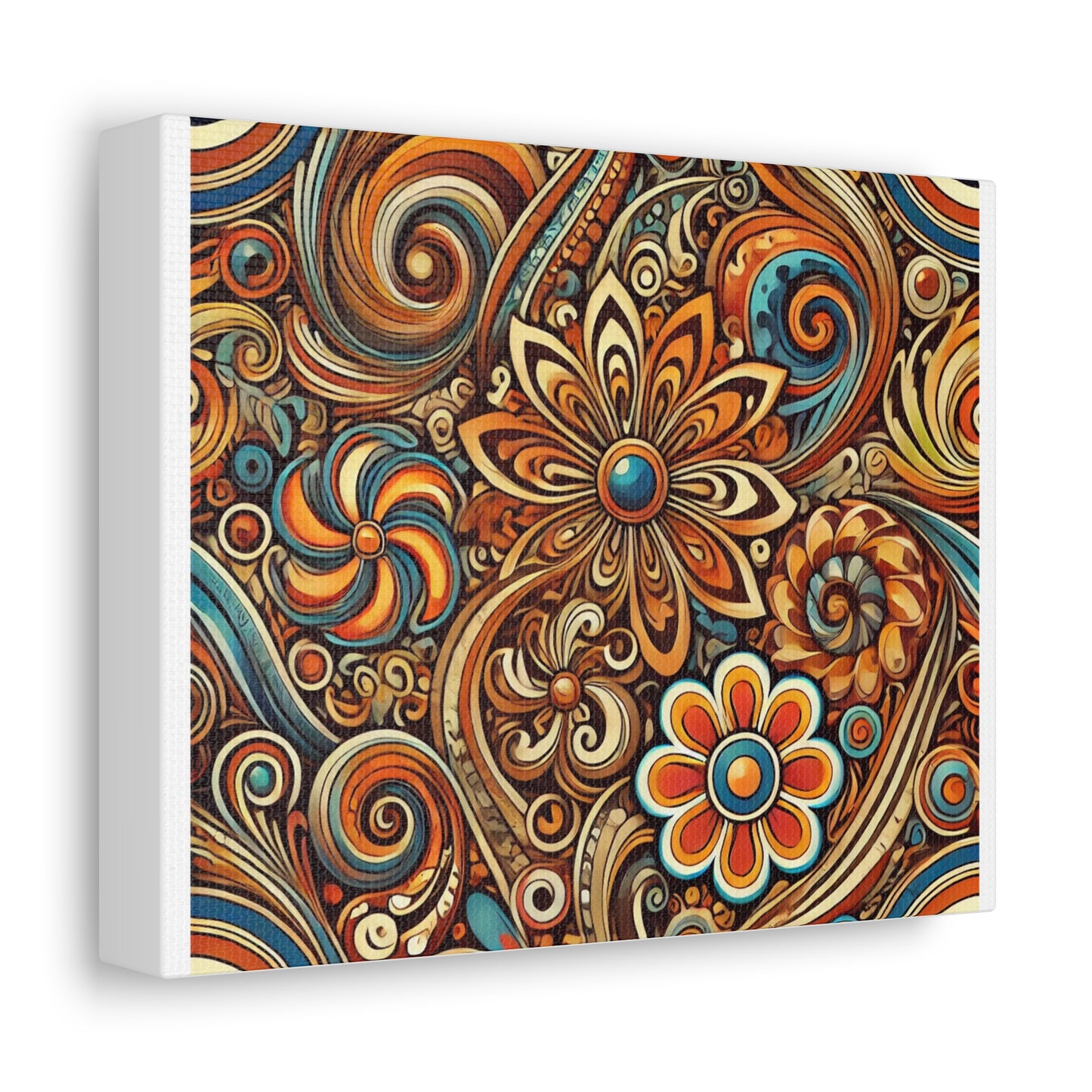 Ornate Abstract Floral Paisley Pattern Canvas