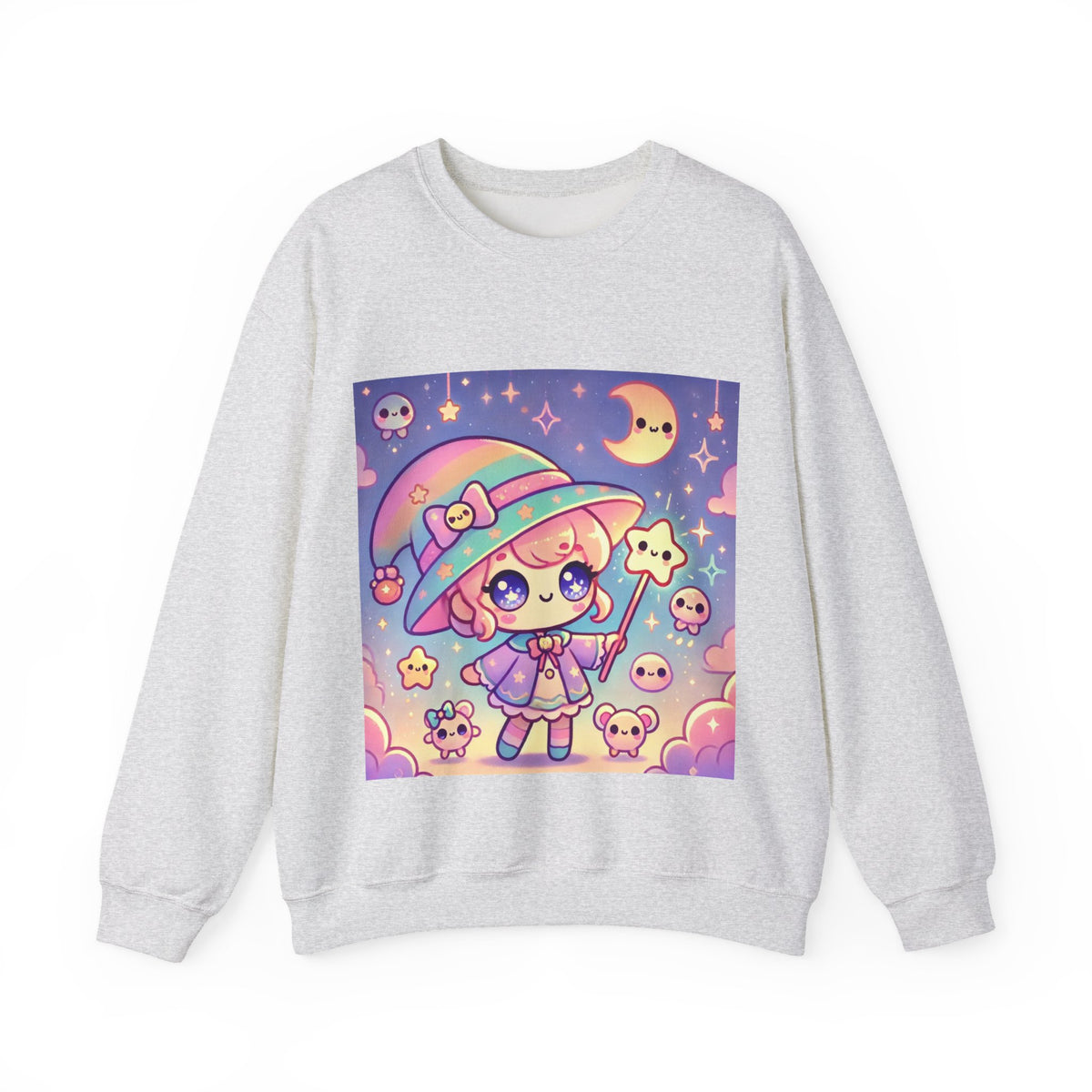Kawaii Moon Wand Pastel Fantasy Art Sweatshirt