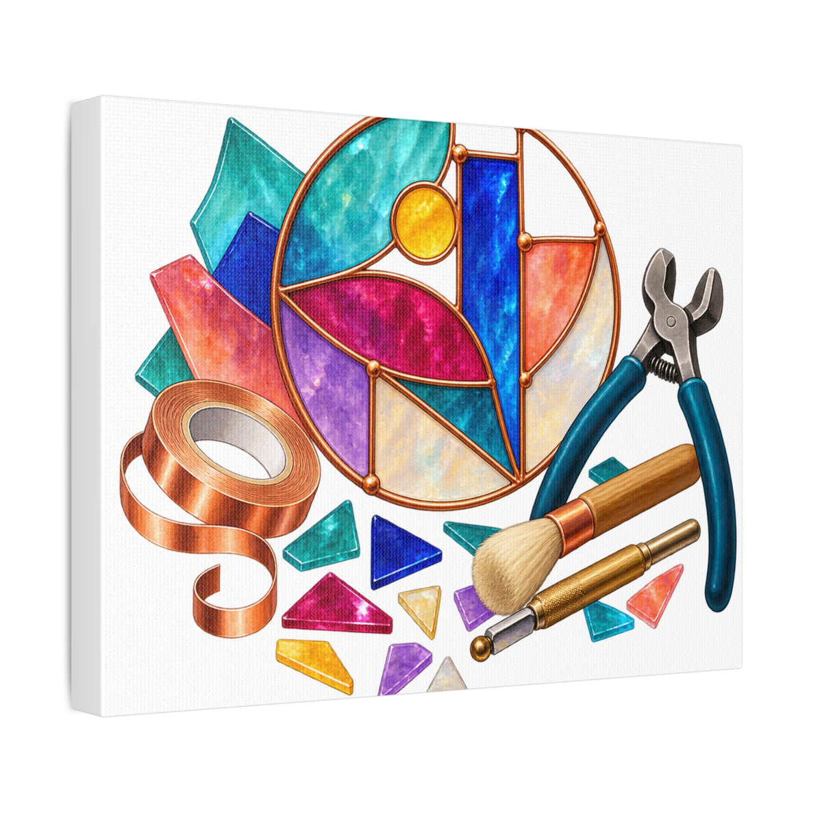 Abstract Stained Glass Suncatcher Workshop Canvas