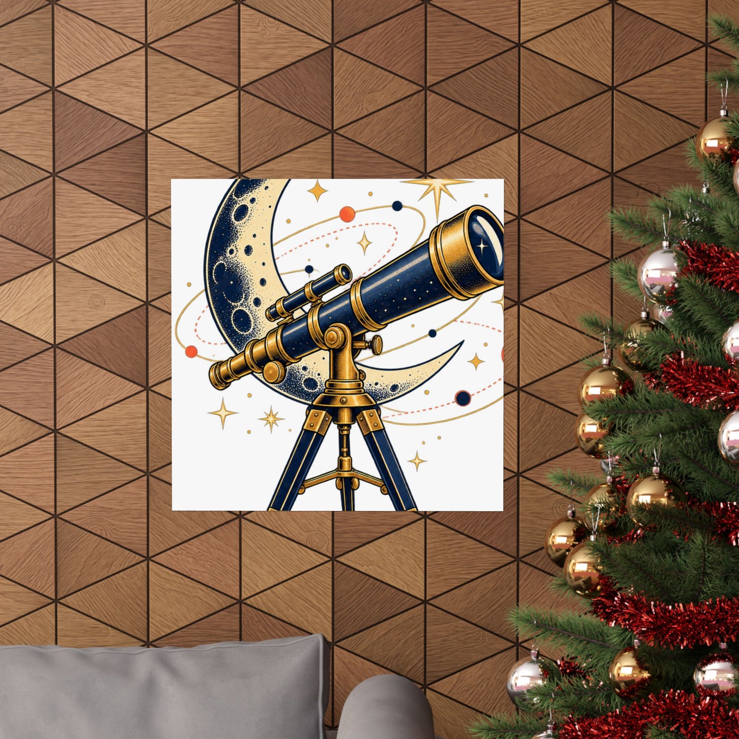 Vintage Telescope Celestial Astronomy Poster