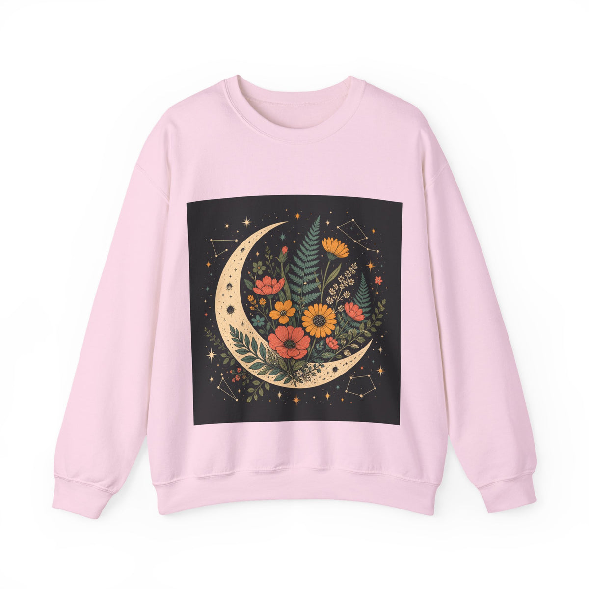 Celestial Wildflower Moon Botanical Art Sweatshirt