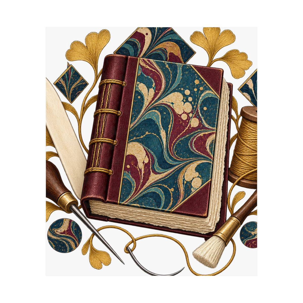 Traditional Marbled Bookbinding Workshop Poster