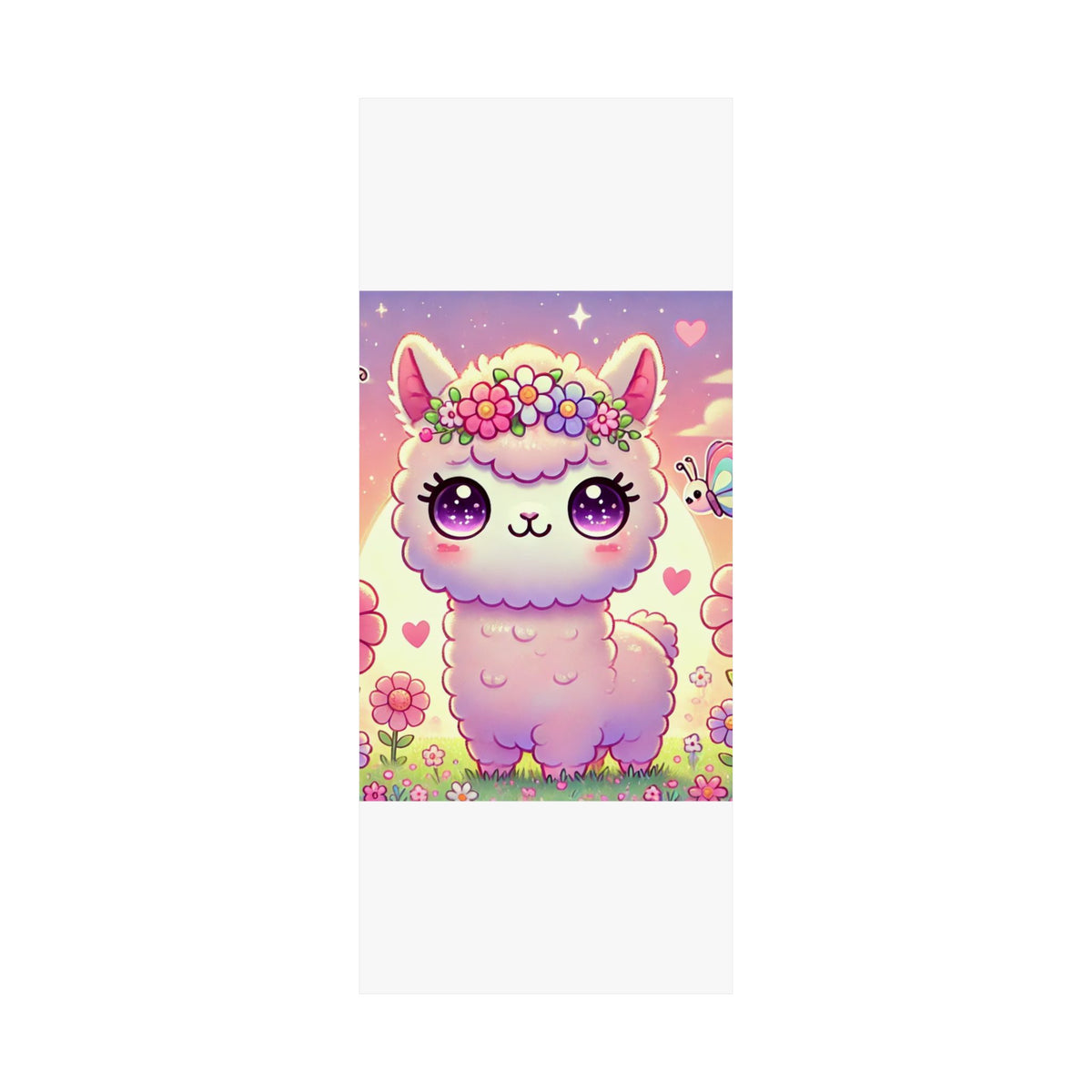 Pastel Floral Alpaca Garden Kawaii Wall Art Poster