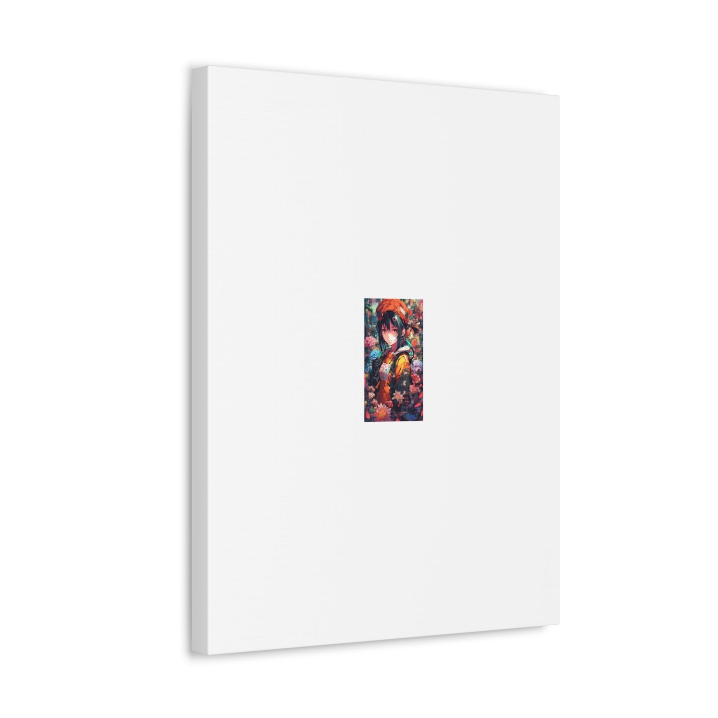 Anime Floral Forest Heroine Portrait Flower Canvas Wall Art