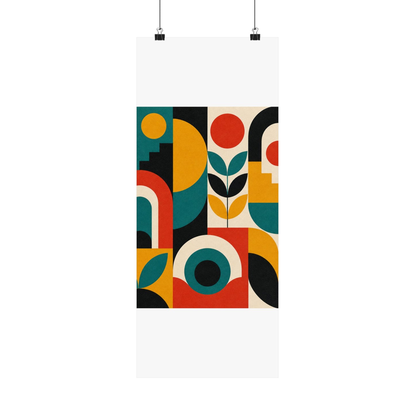 Mid Century Arches Botanical Geometric Abstract Poster