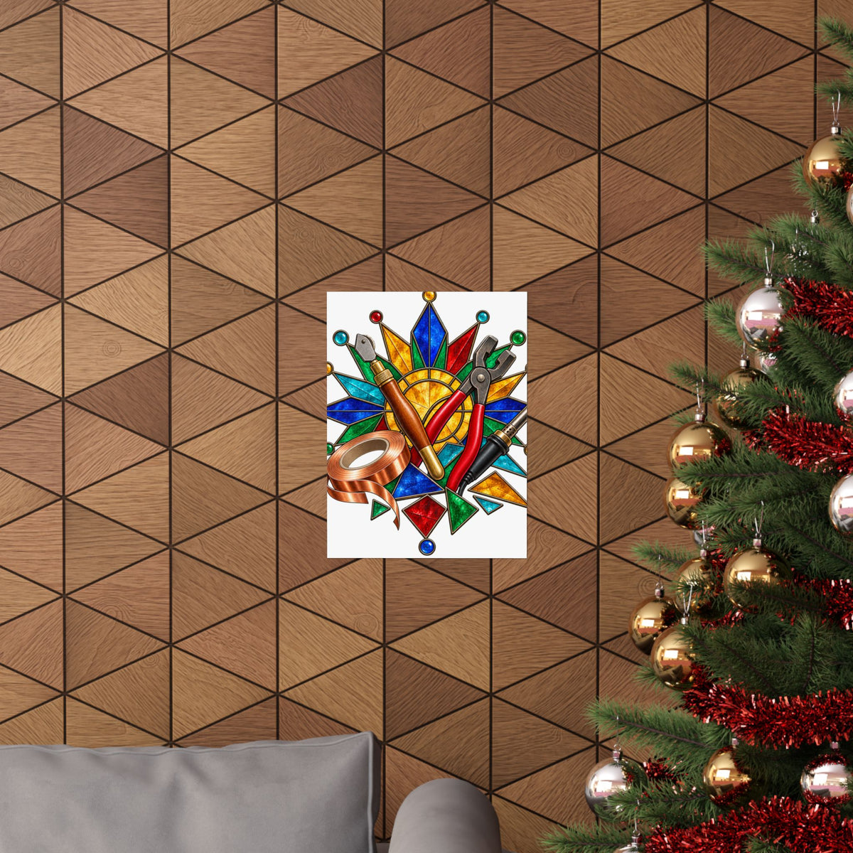 Stained Glass Workshop Tools Poster
