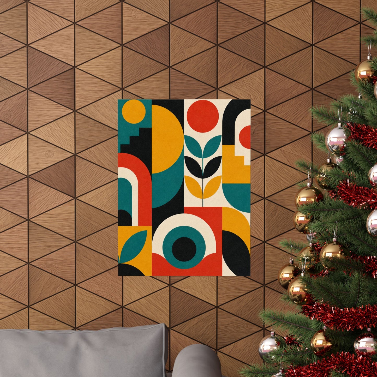 Mid Century Arches Botanical Geometric Abstract Poster