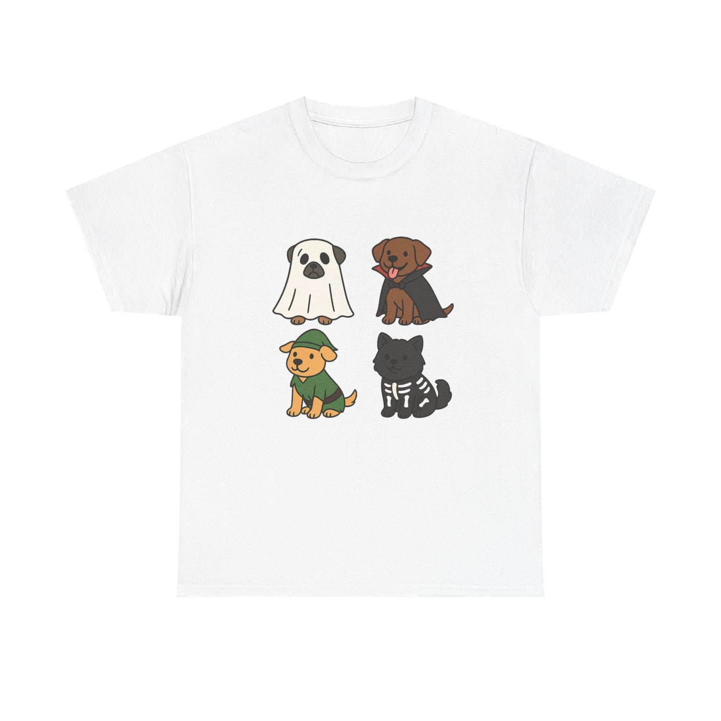 Cute Pet Ghosts Unisex Heavy Cotton Tee - Dog Lover T-Shirt, Animal Tee, Halloween Shirt, Gift for Pet Owners, Funny Retriver