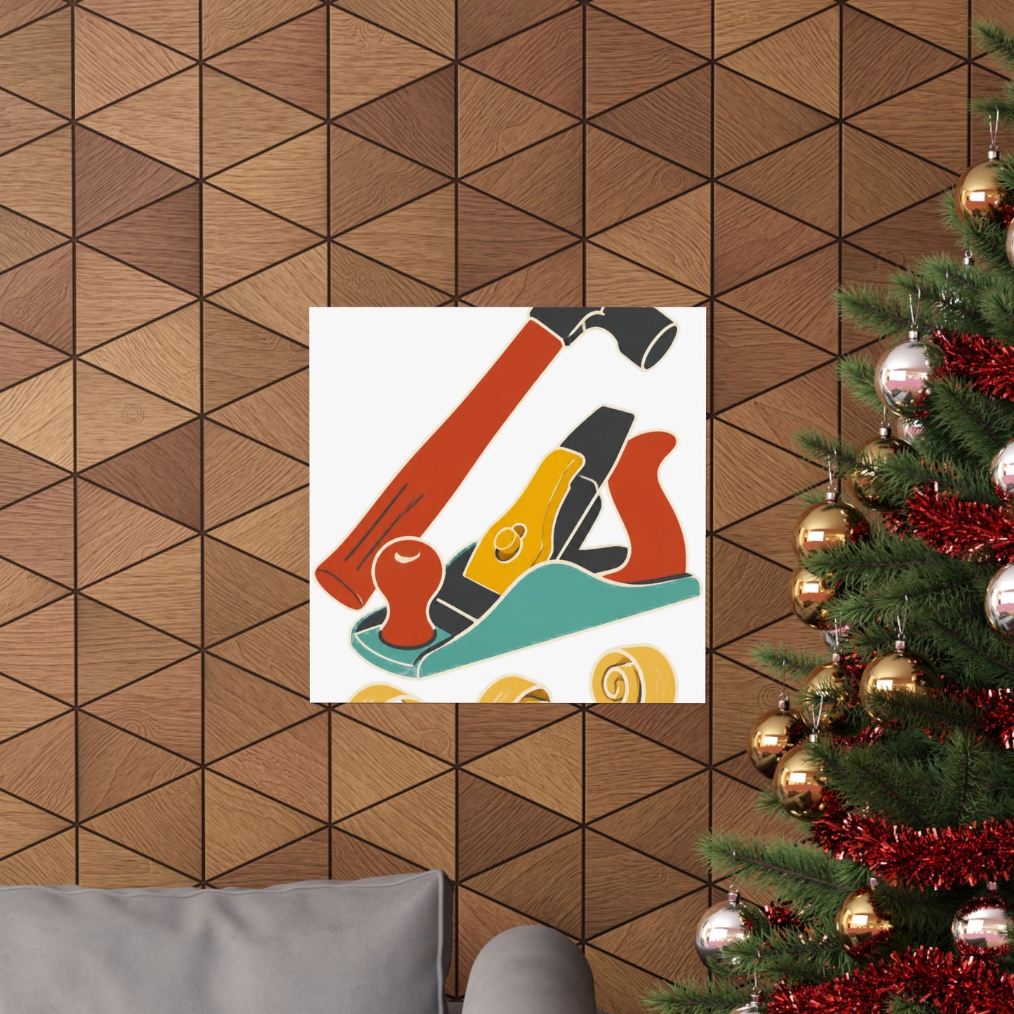 Carpenter Hammer Hand Plane Woodworking Art Poster