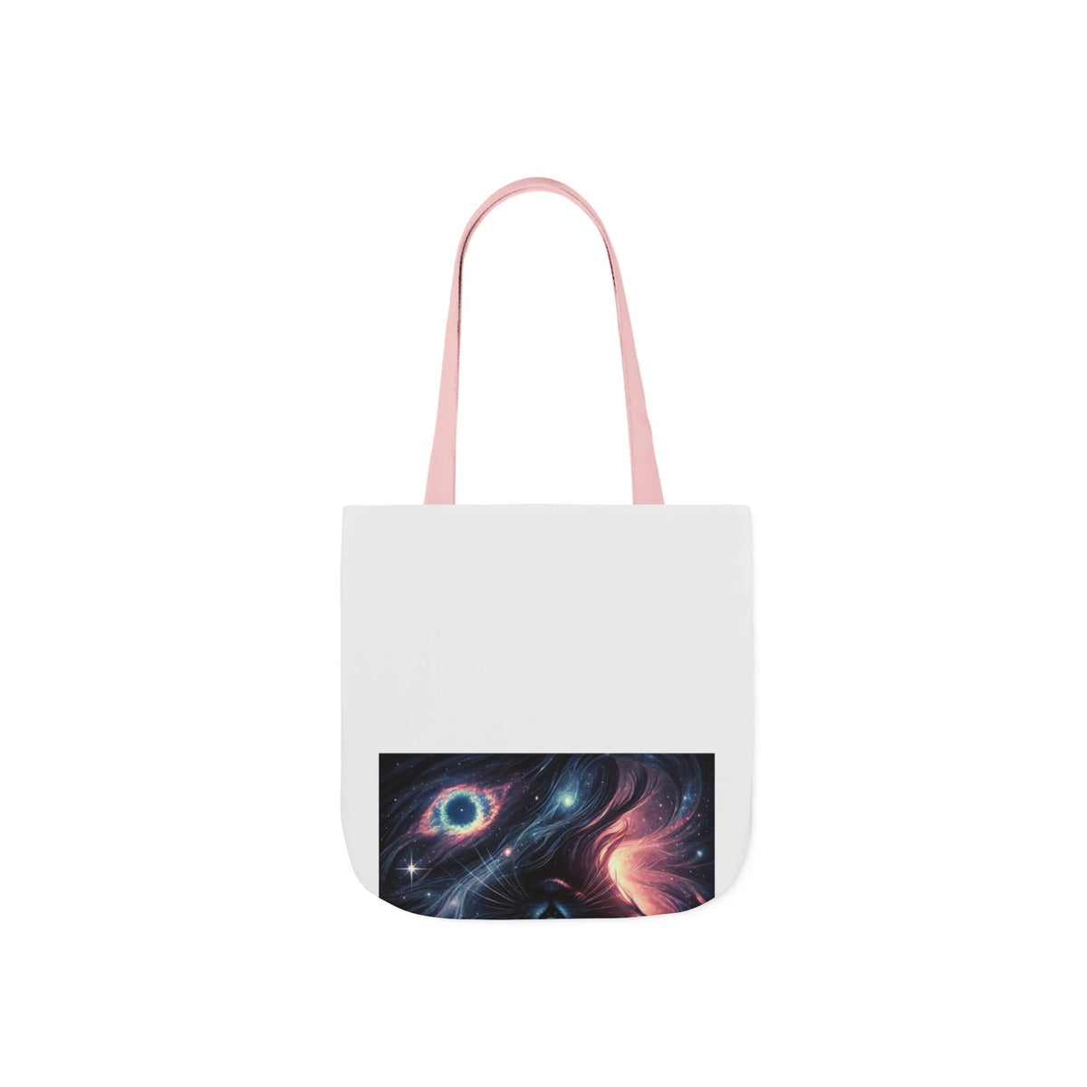 Cosmic Black Cat Galaxy Celestial Canvas Tote Bag