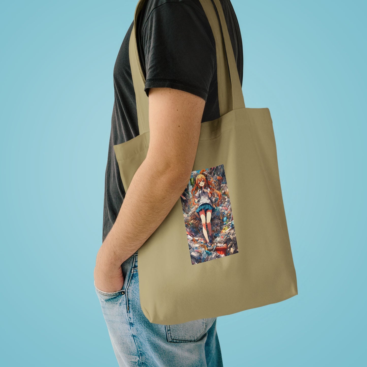 Recycling Rescue Anime Heroine Eco Street Art Tote Bag