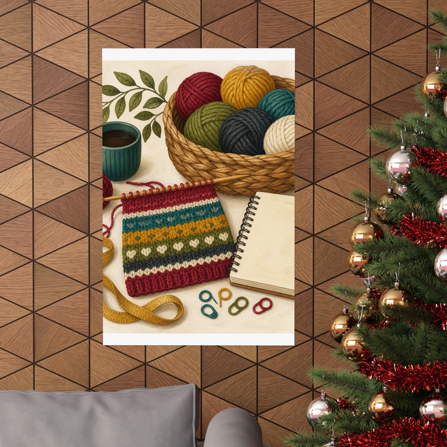 Cozy Knitting and Yarn Hobby Art Poster