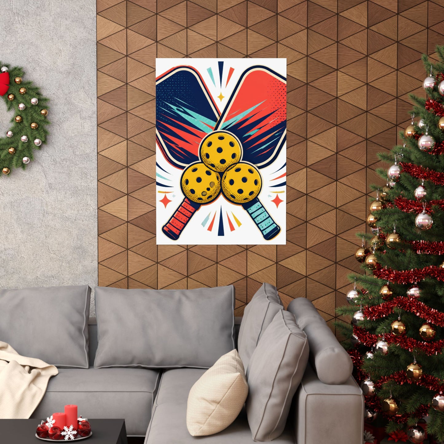 Retro Pickleball Paddles Recreational Sports Art Poster