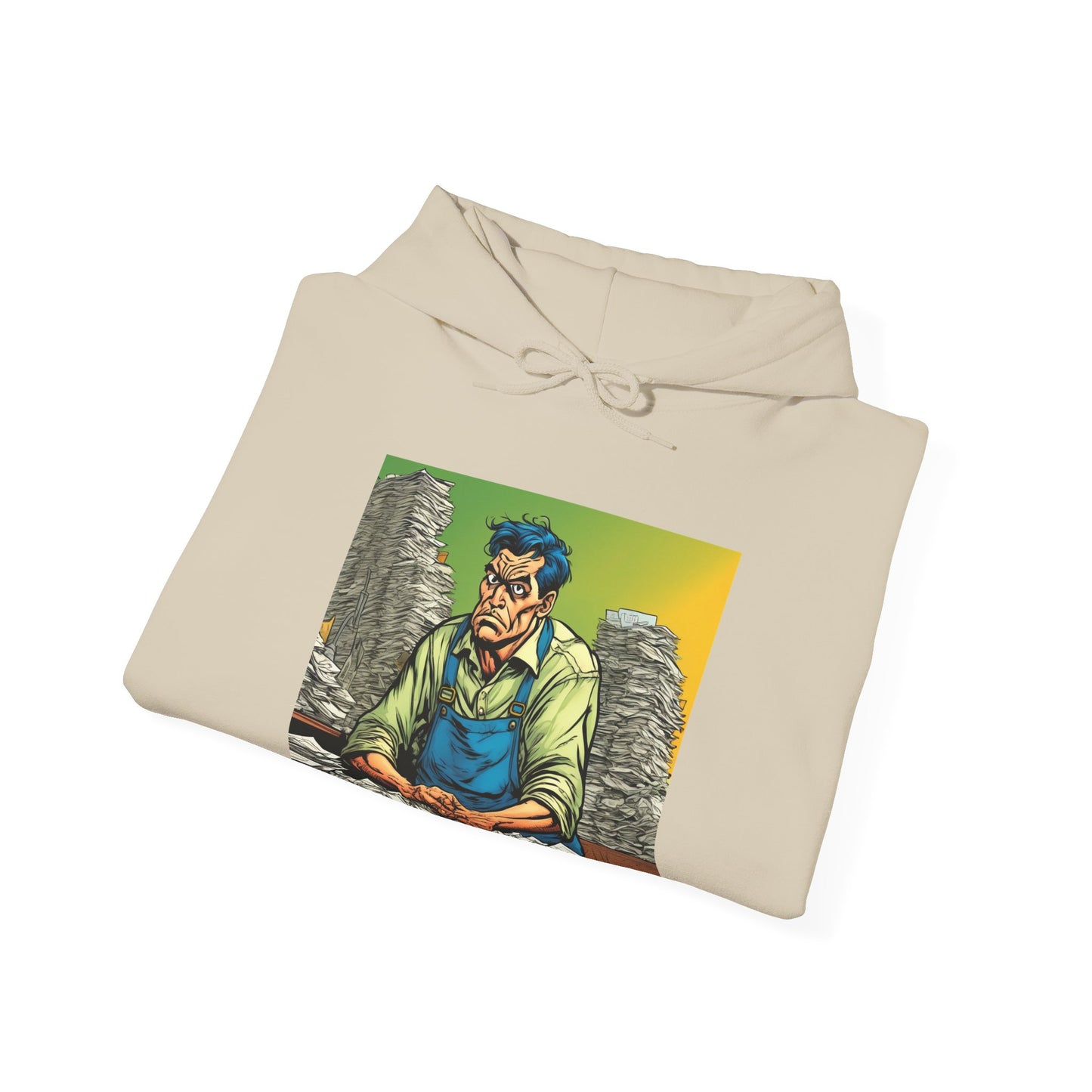 Paperwork Chaos Desk Worker Funny Office Art Hoodie