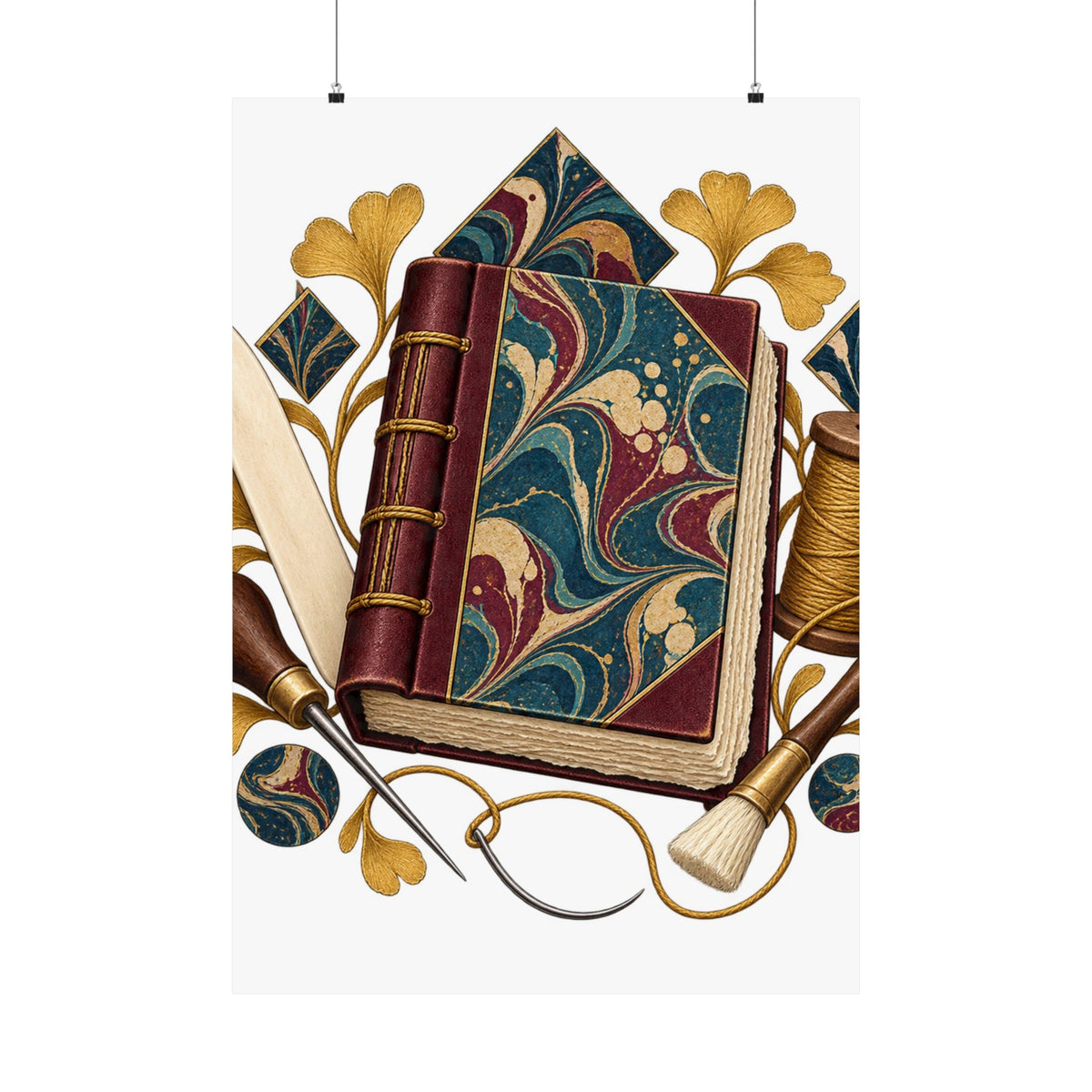 Traditional Marbled Bookbinding Workshop Poster