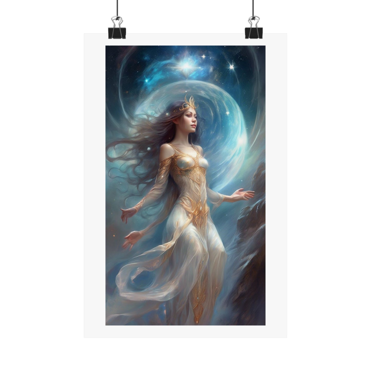 Lunar Celestial Queen Fantasy Portrait Poster