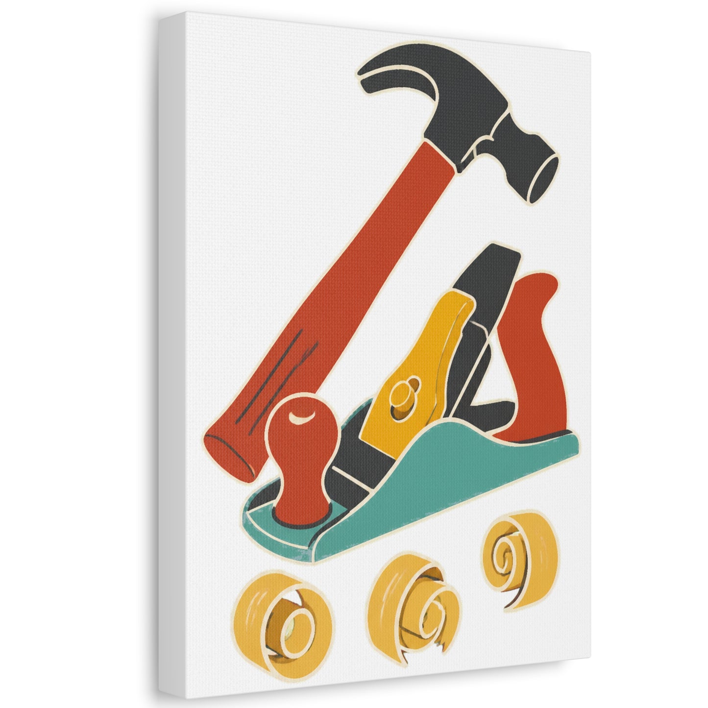 Carpenter Hammer Hand Plane Woodworking Canvas Art