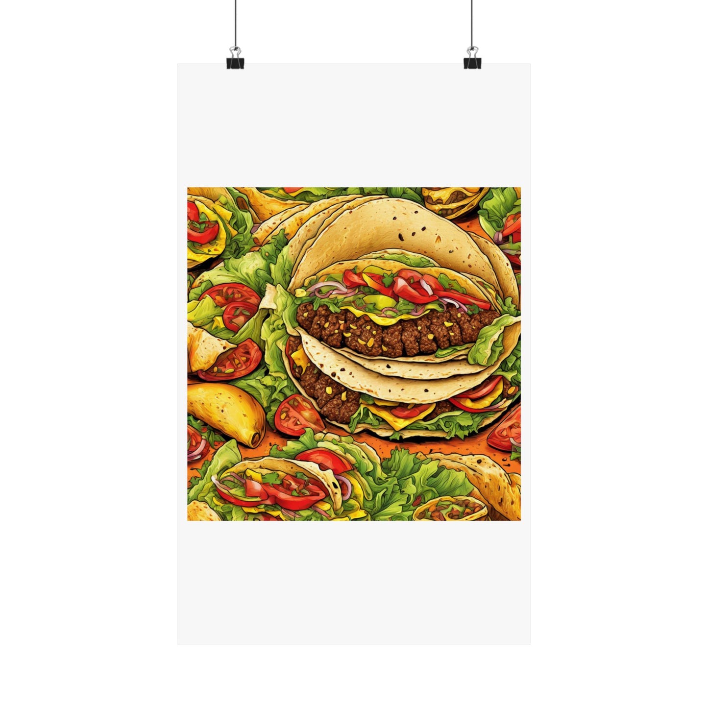 Stacked Taco Fiesta Foodie Gift Art Poster