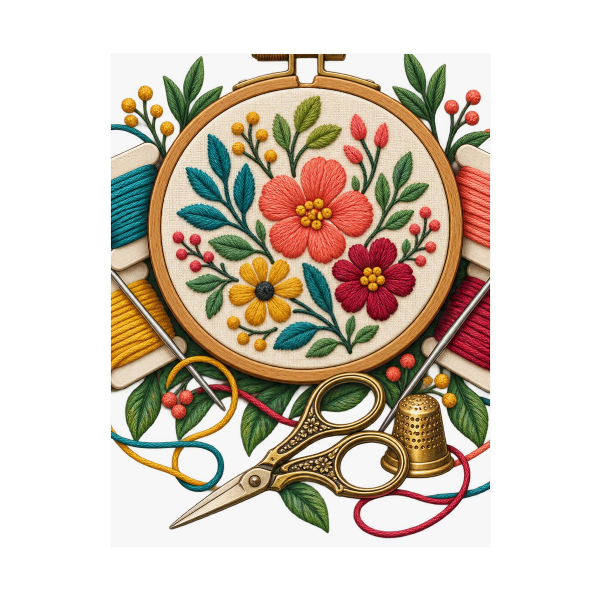 Botanical Embroidery Workshop Poster