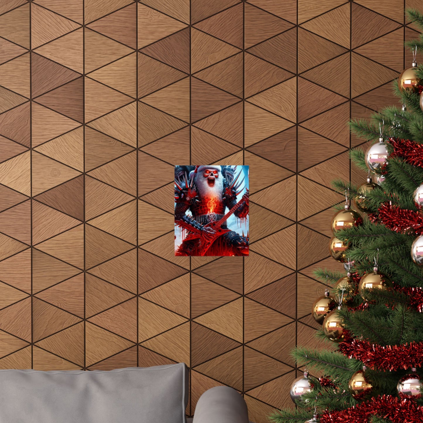 Heavy Metal Santa Holiday Concert Music Room Poster