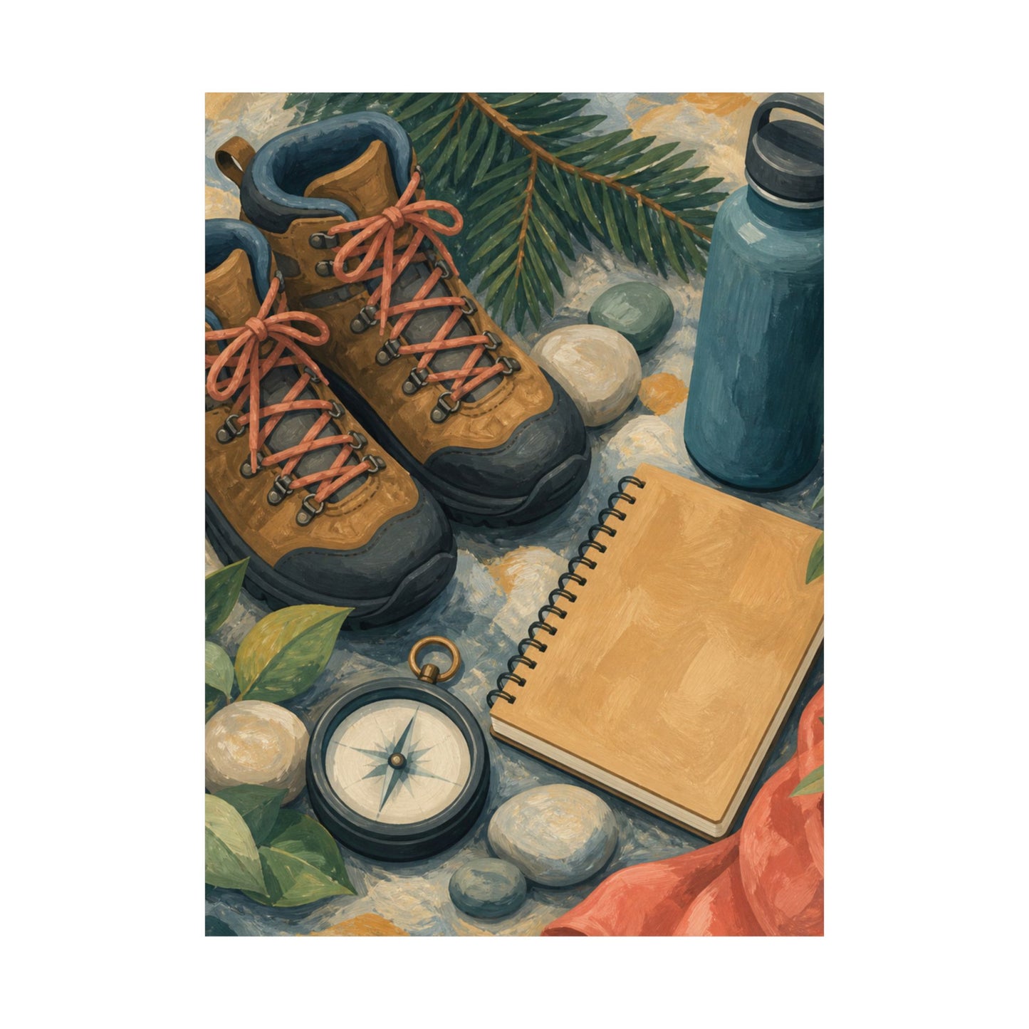 Quiet Hiking Trail Gear Art Poster