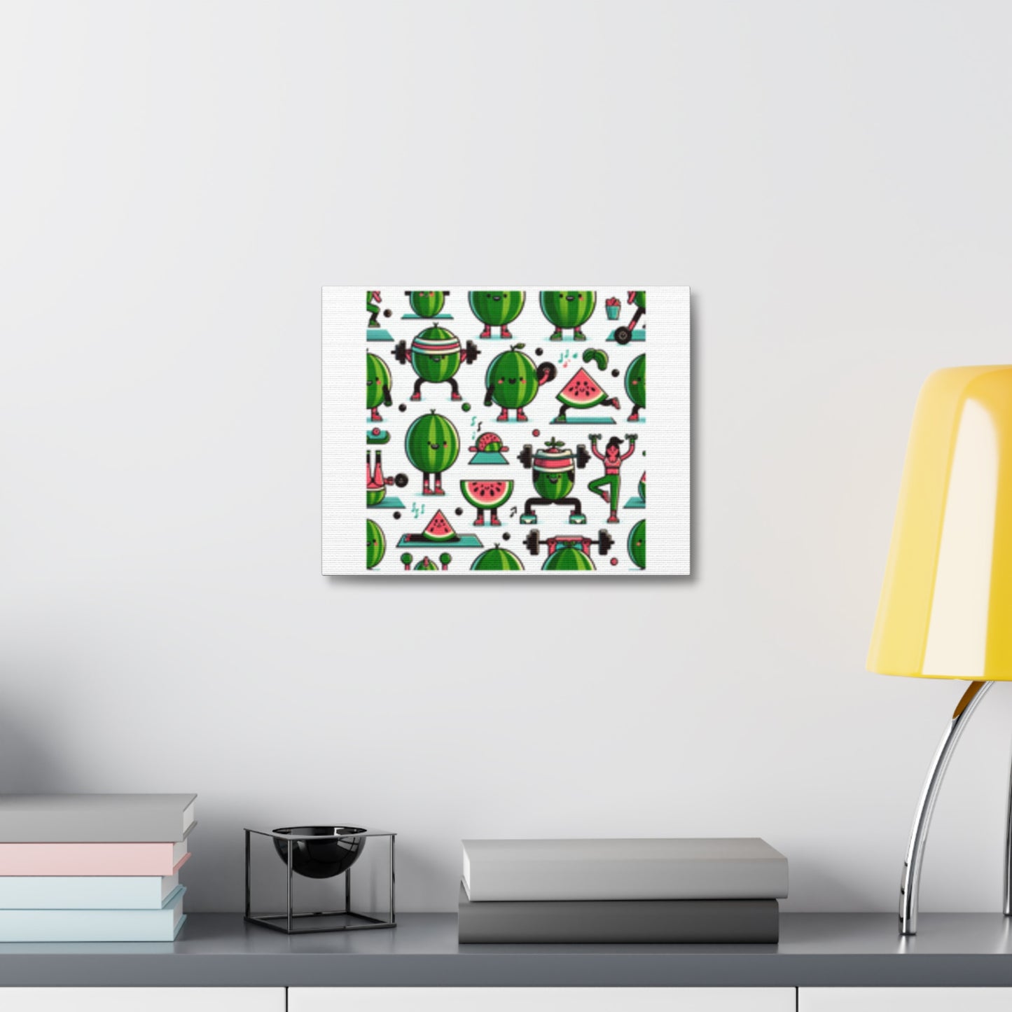 Watermelon Workout Club Cute Food Fitness Canvas Wall Art