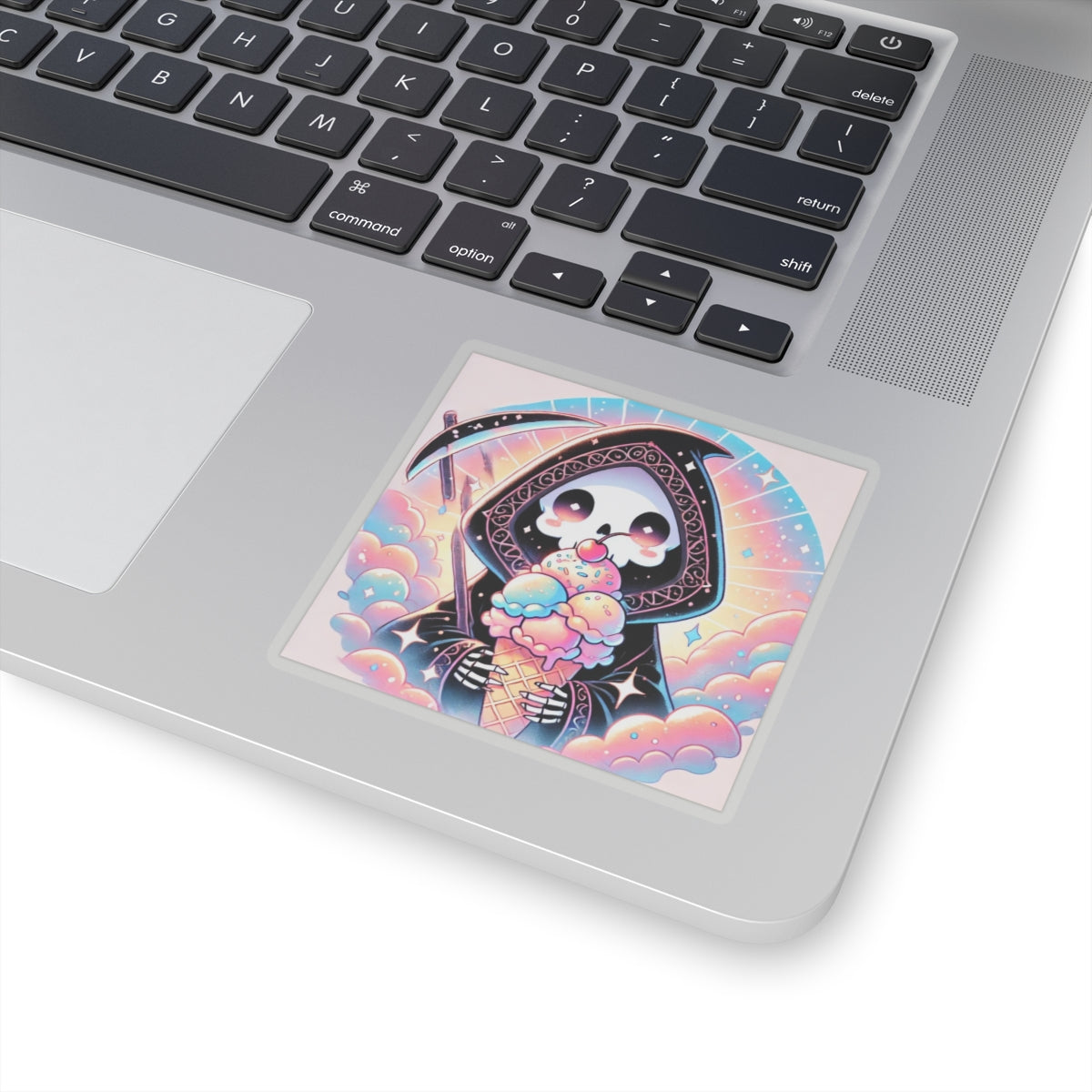 Pastel Grim Reaper Ice Cream Cute Gothic Art Sticker