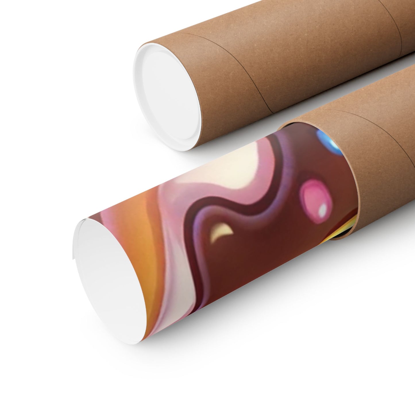Kawaii Chocolate Donut Cute Dessert Art Poster