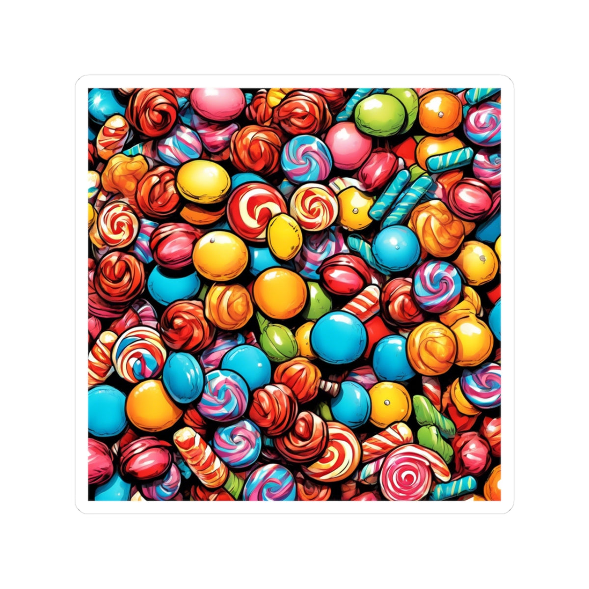 Colorful Candy Pattern Sweets Gift Art Sticker