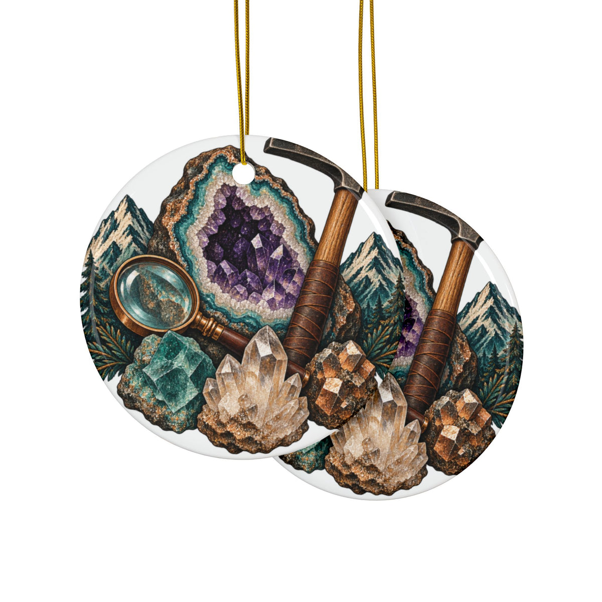 Vintage Geode and Rockhounding Field Kit Round Ornament