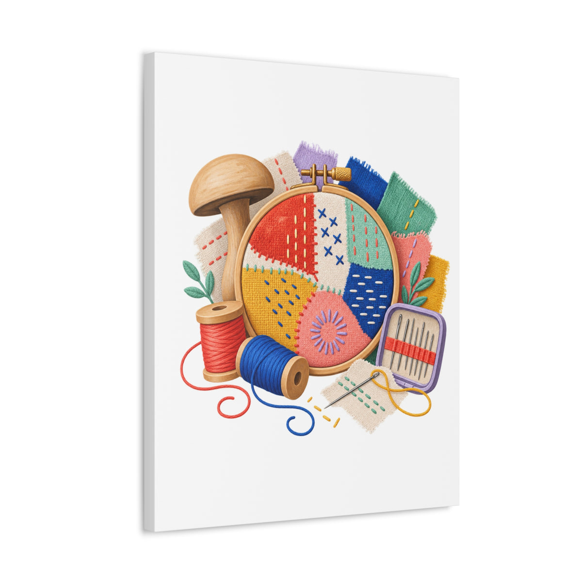 Colorful Visible Mending Workshop Canvas