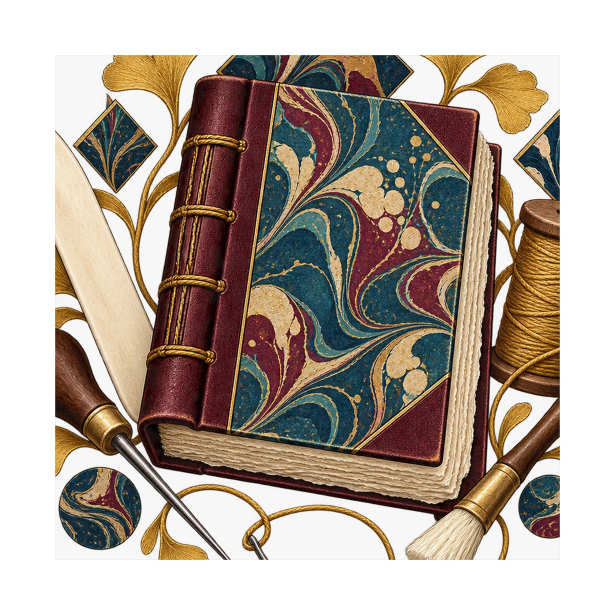 Traditional Marbled Bookbinding Workshop Poster