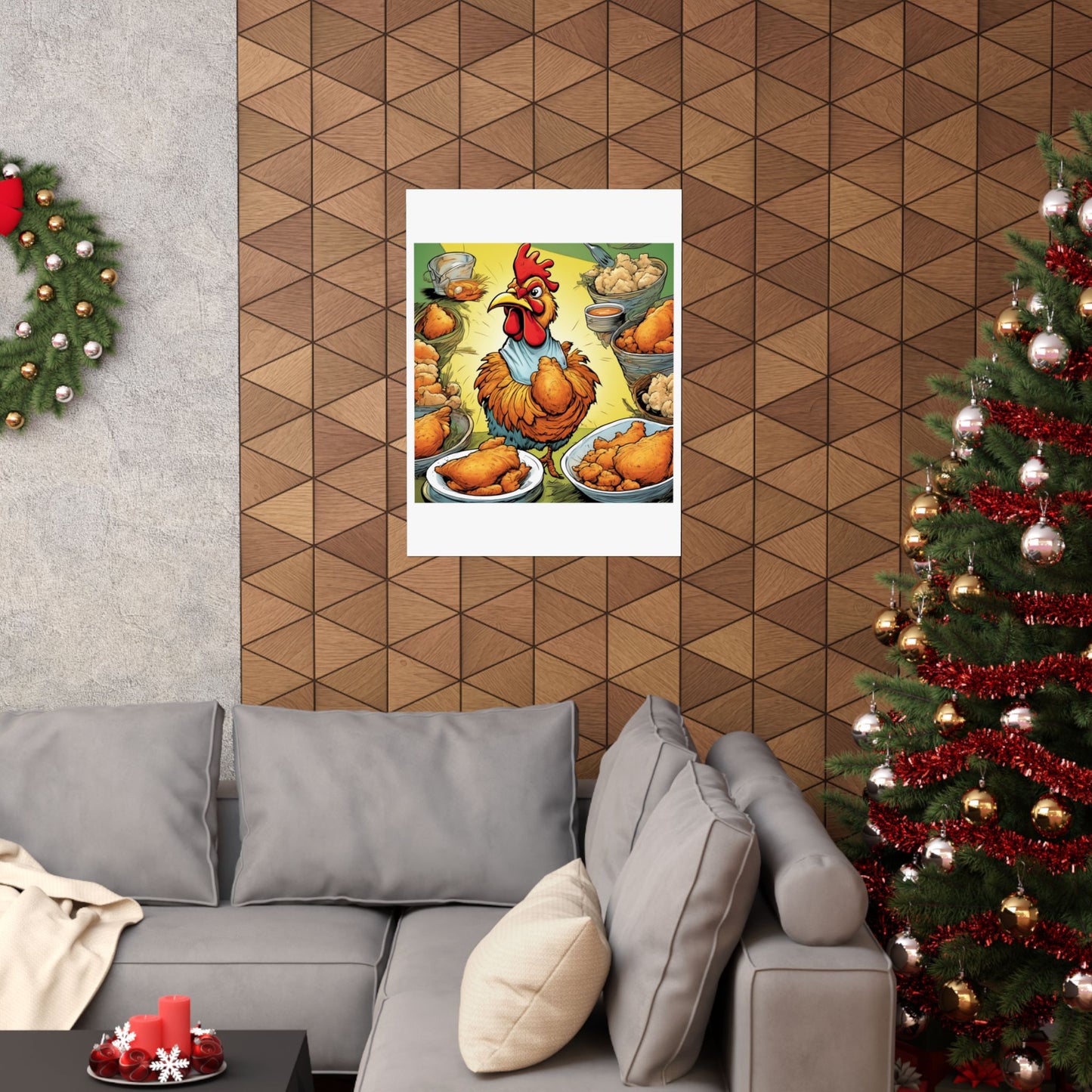Funny Chicken Fried Food Comfort Food Art Poster