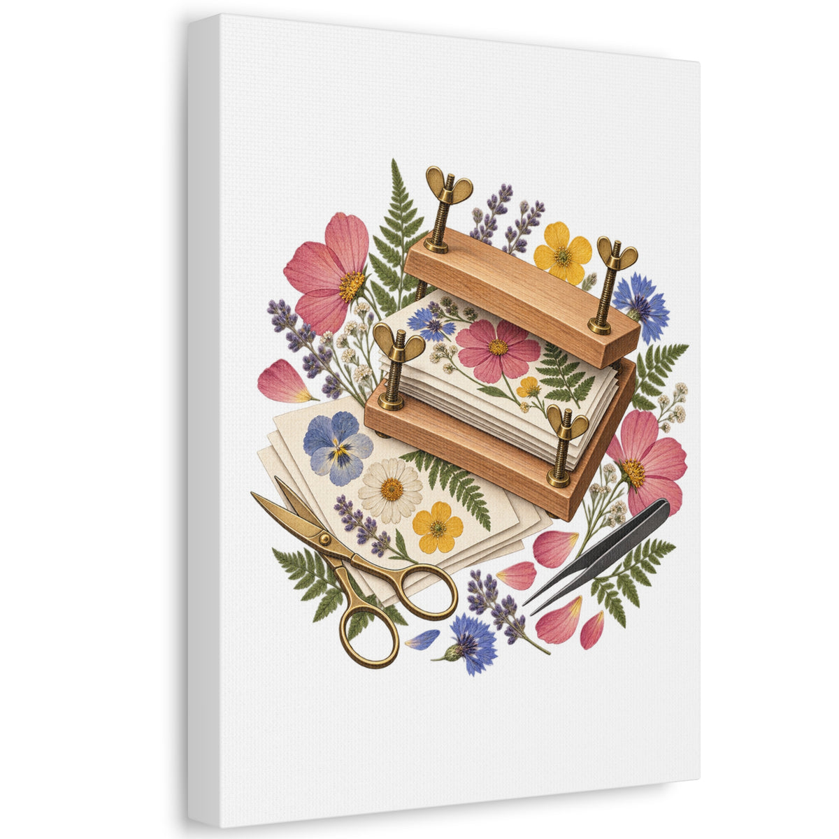 Botanical Flower Press Workshop Canvas