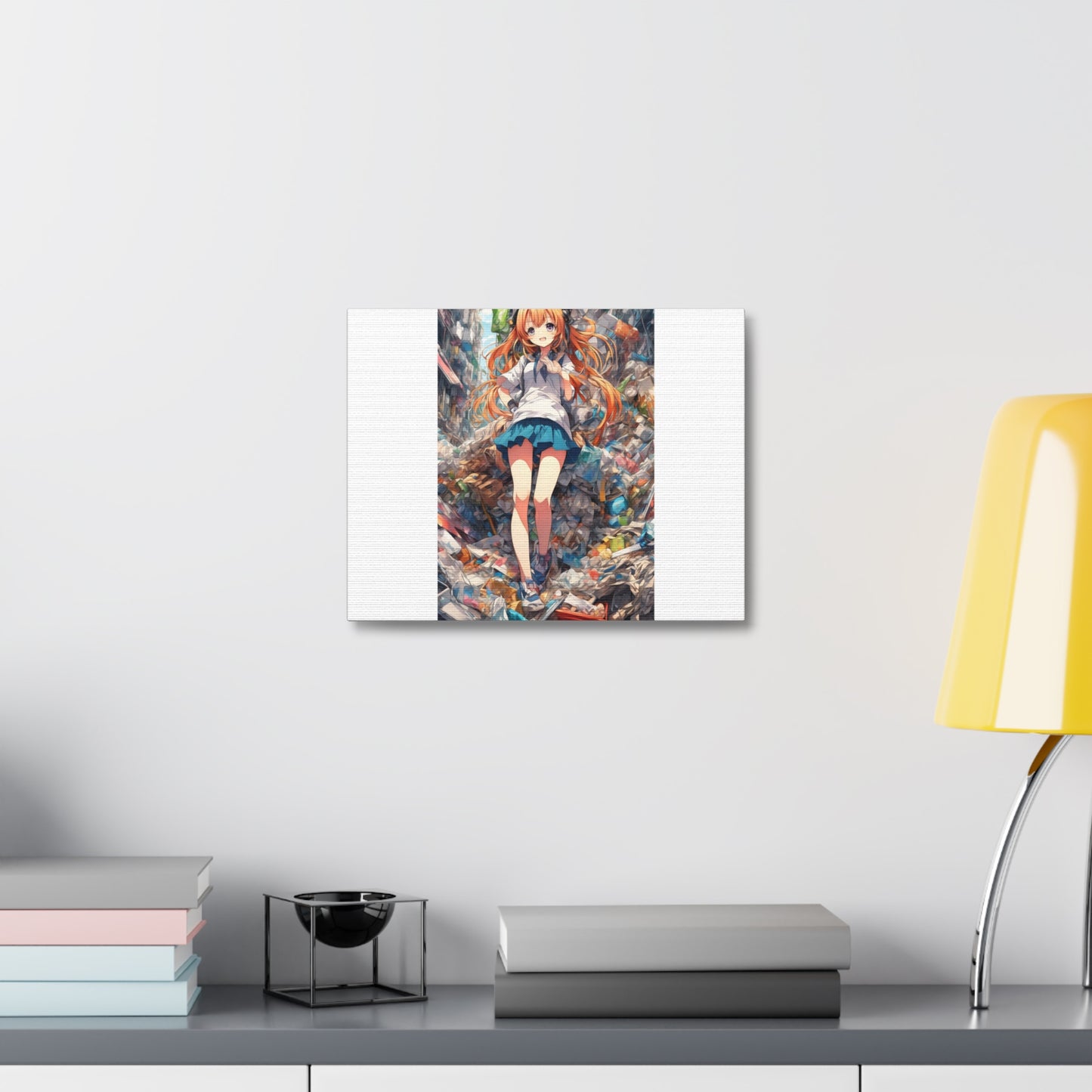 Recycling Rescue Anime Heroine Eco Street Art Canvas
