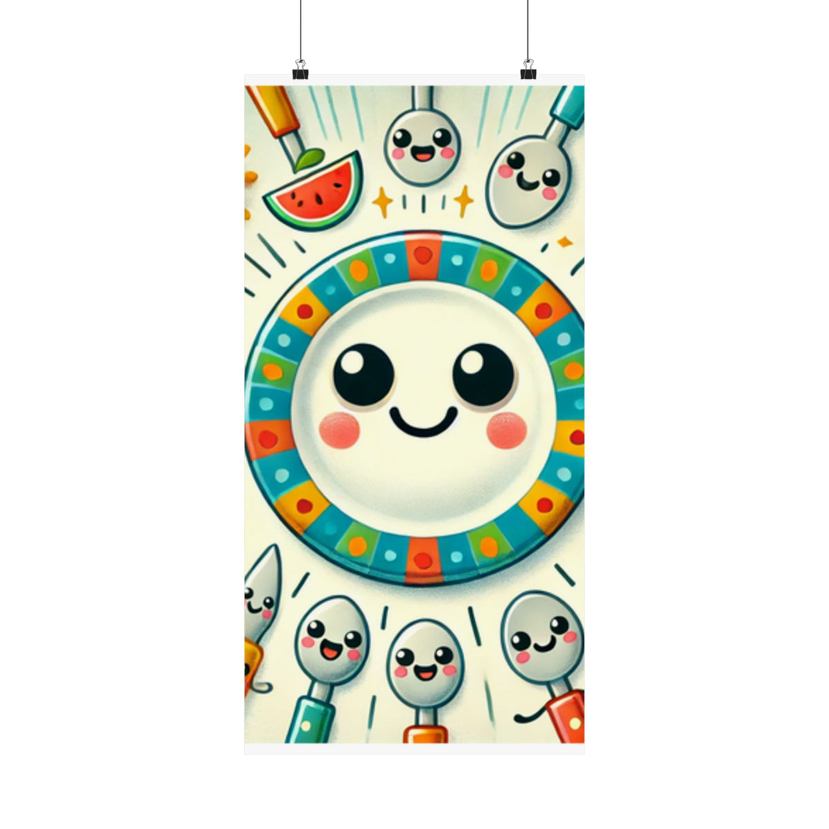Happy Little Kitchen Club Kawaii Food Poster Kitchen Wall Art Decor