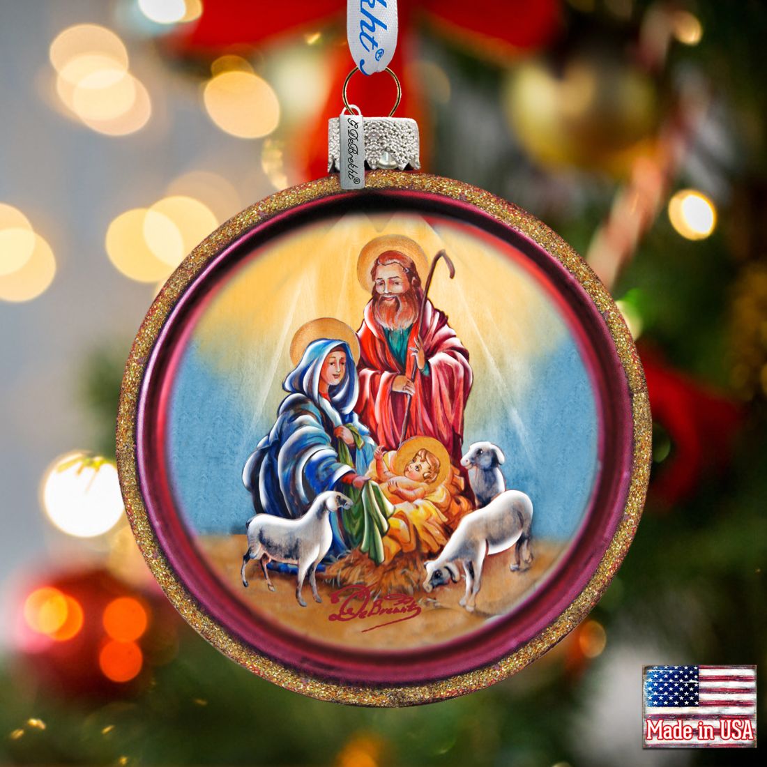 Nativity Glass Ornament Set of 3 by G. DeBrekht - Nativity Holiday Decor - 73749-S3