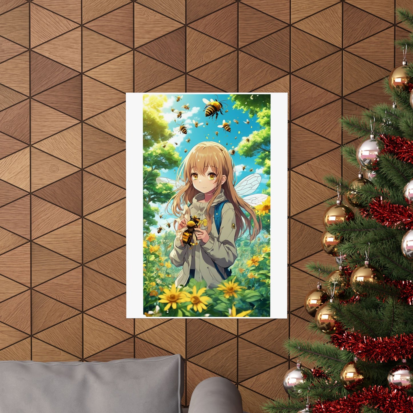 Bee Fairy Garden Anime Nature Art Poster