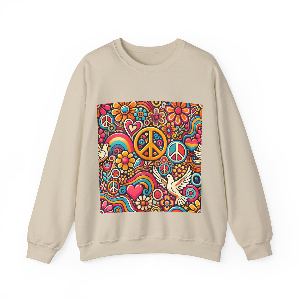 Colorful Peace Floral Pattern Sweatshirt