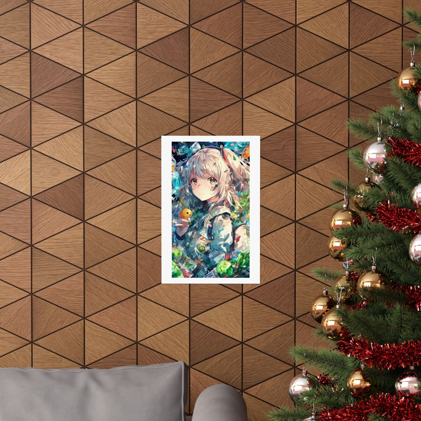 Crystal Bottle Anime Portrait Colorful Wall Poster