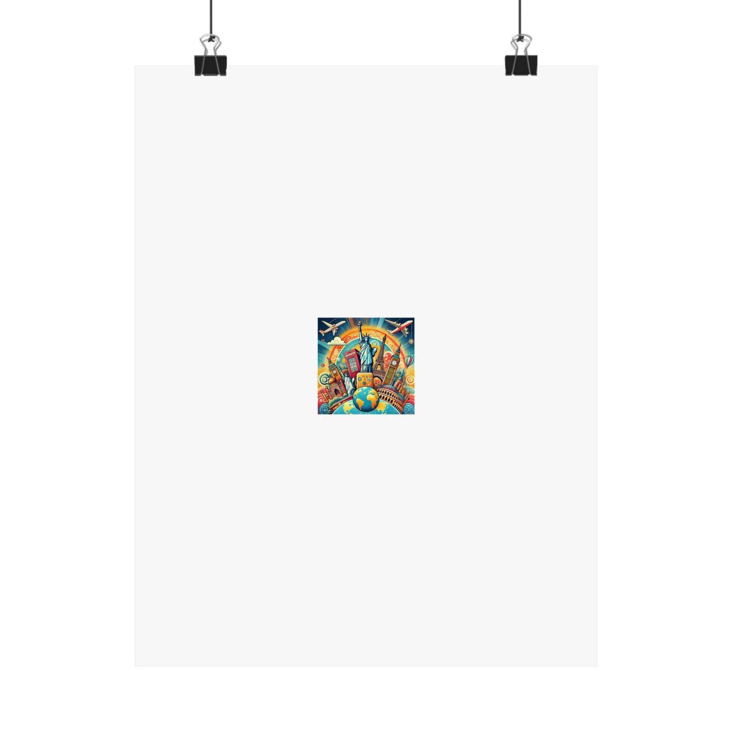 Global Landmark Adventure Collage Colorful Travel Poster