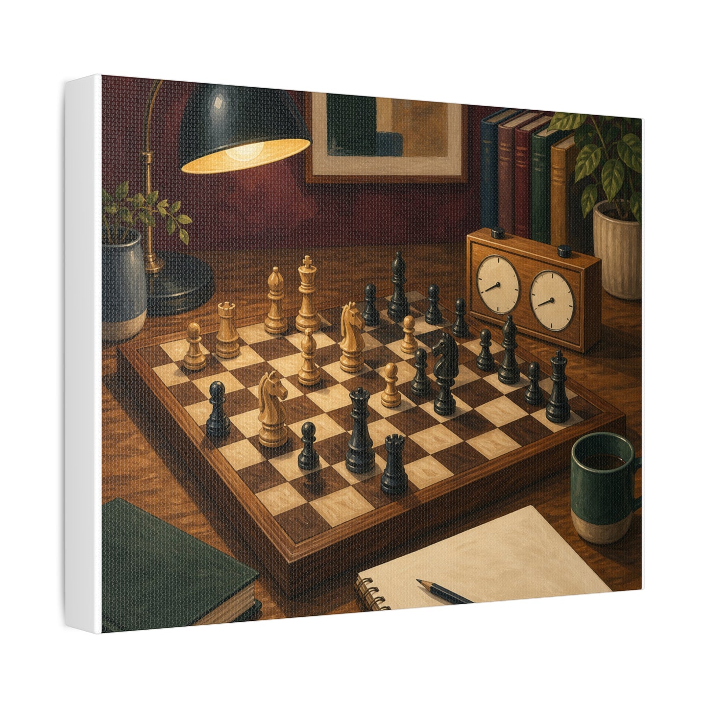 Cozy Chess Strategy Game Hobby Canvas Art