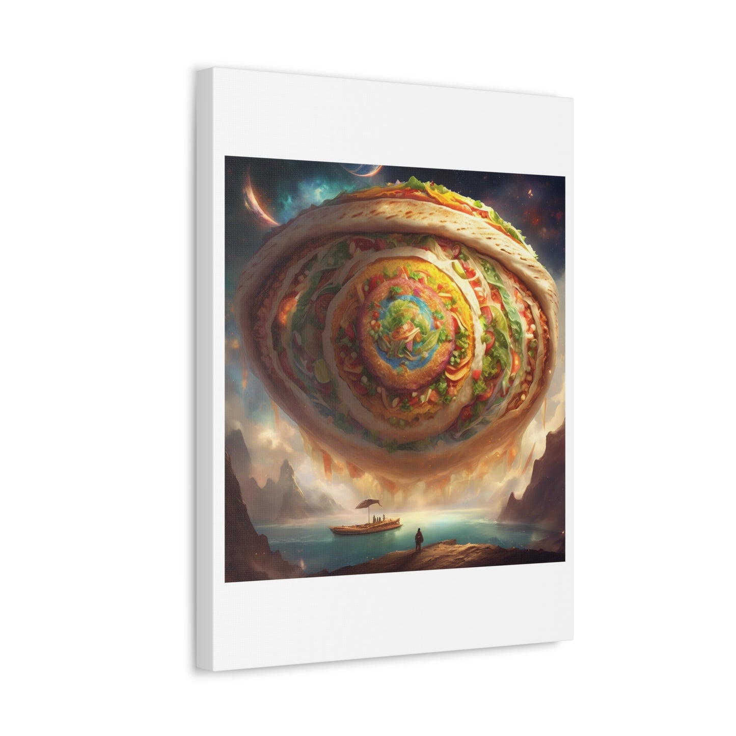 Cosmic Taco Portal Surreal Food Fantasy Art Canvas