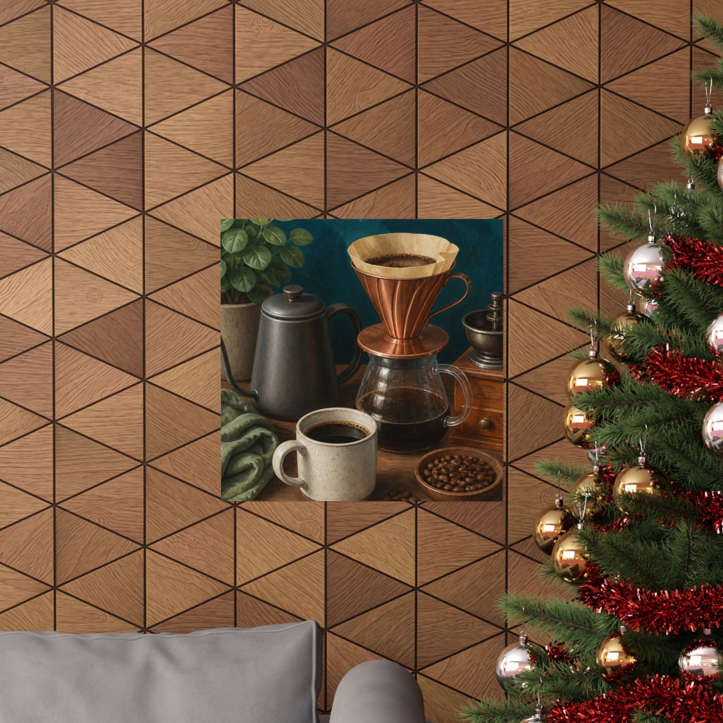 Warm Home Coffee Brewing Art Poster