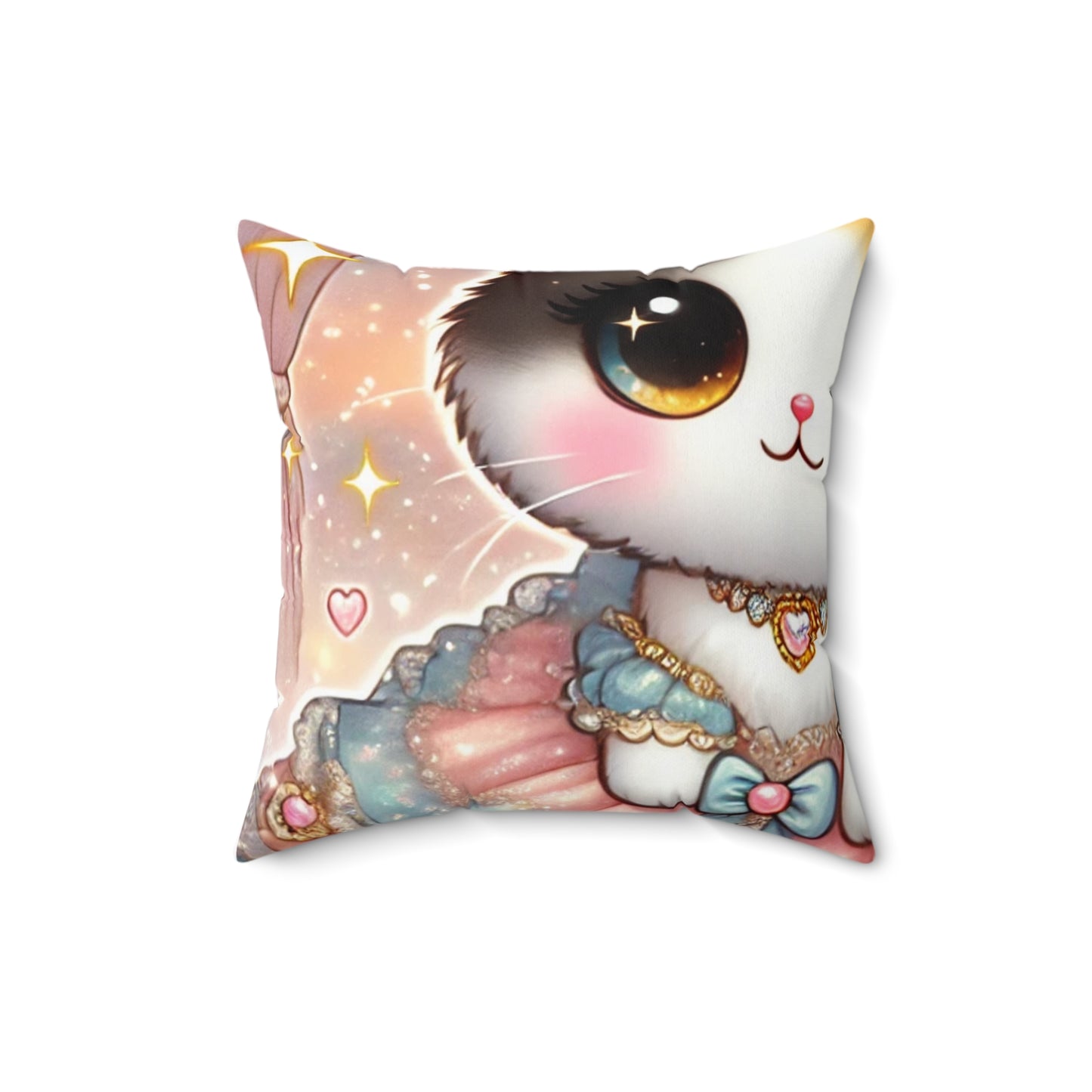 Pastel Princess Calico Cat Fantasy Decorative Pillow